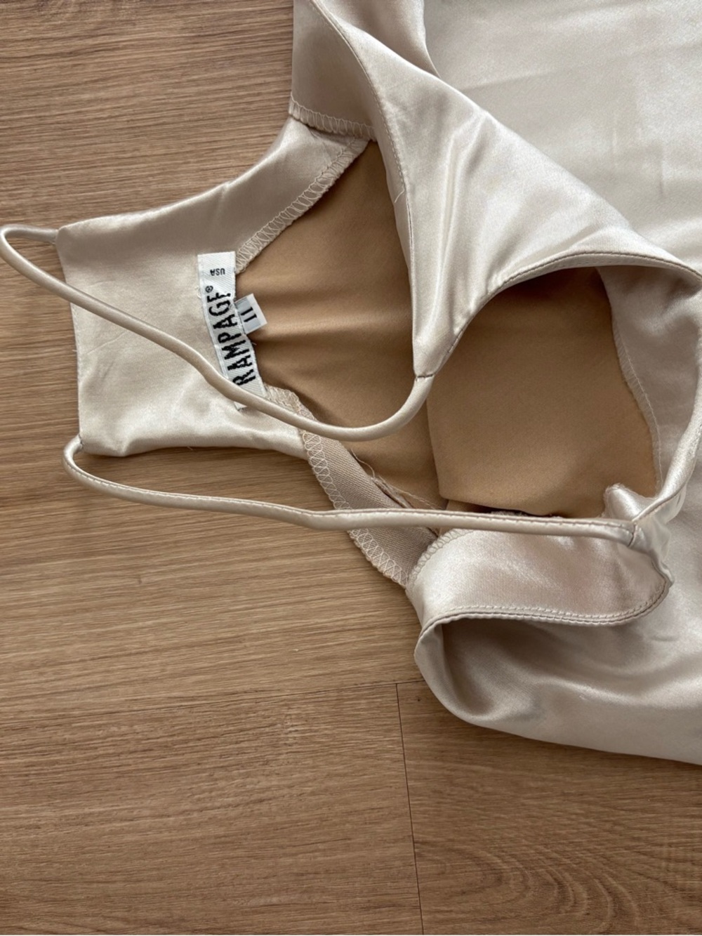 Rampage Satin Maxi Slip Dress in Champagne - Picture 4 of 8